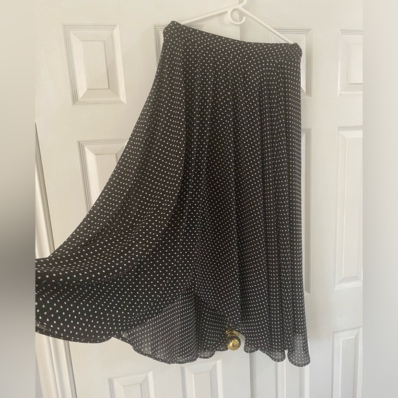 Philosophy black and white polka dot A-line flouncy lightweight skirt size m - Picture 6 of 7